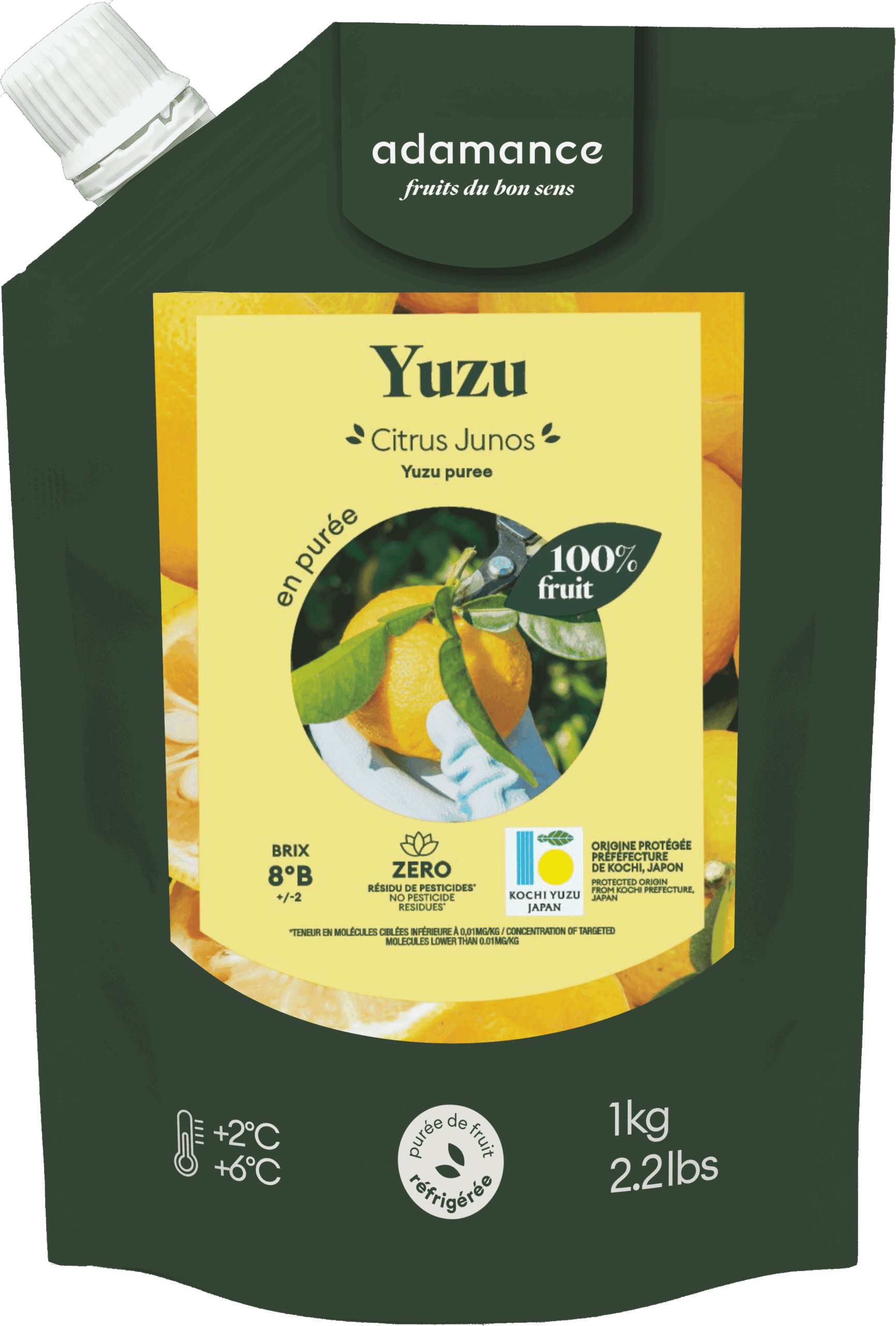 Yuzu en purée réfrigérée adamance
