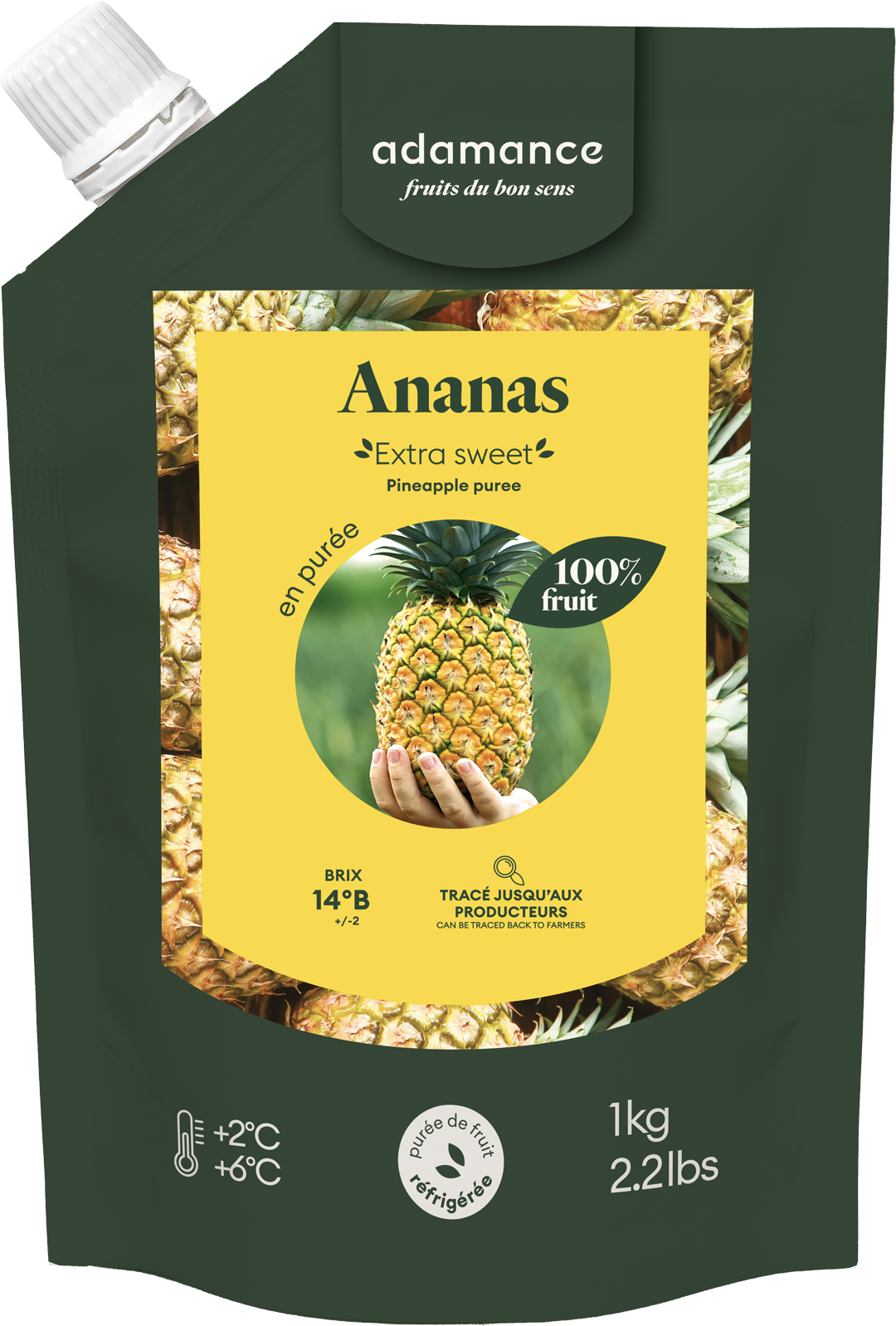 ananas en purée réfrigérée adamance