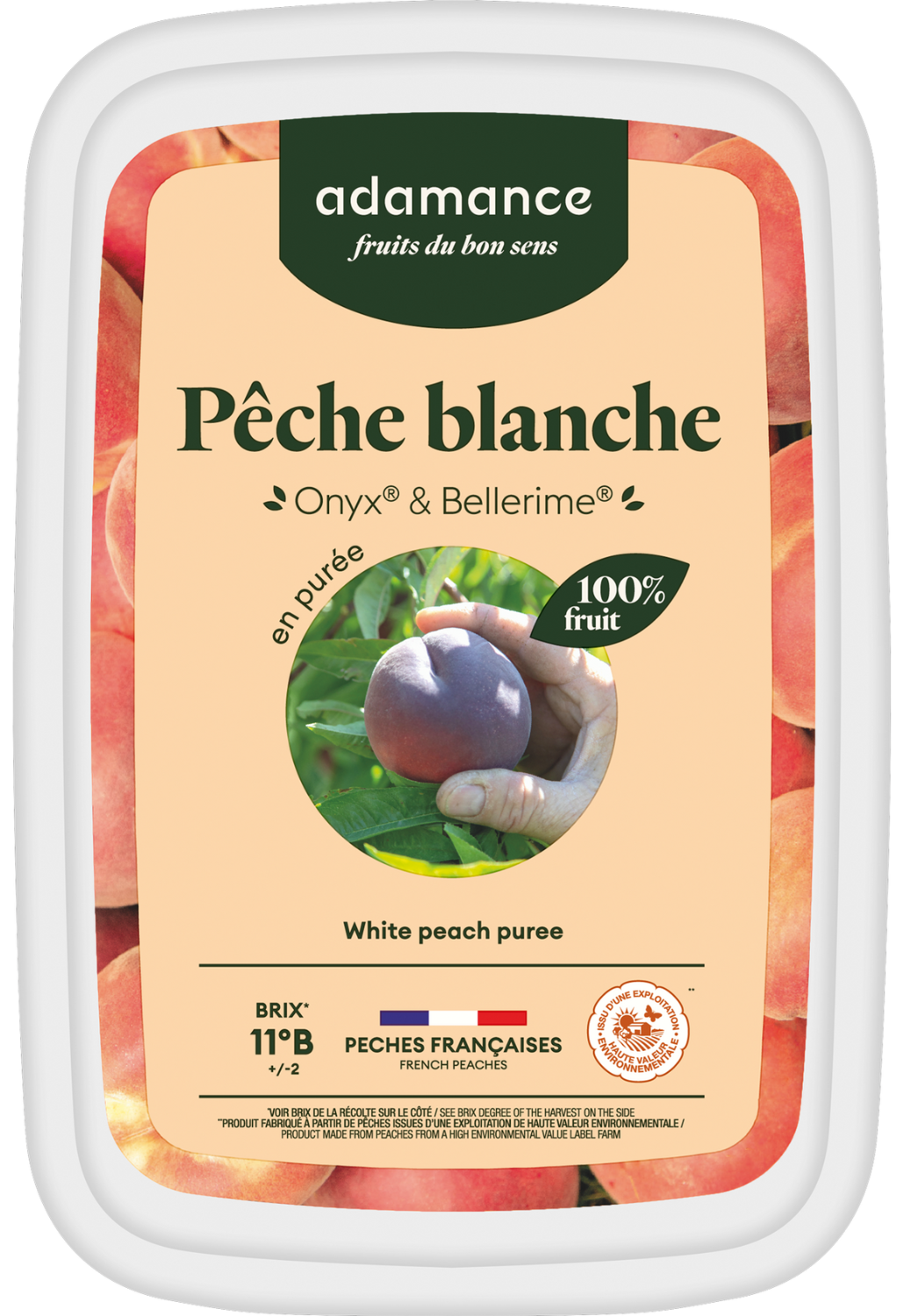 purée pêche surgelée onyx bellerime Adamance